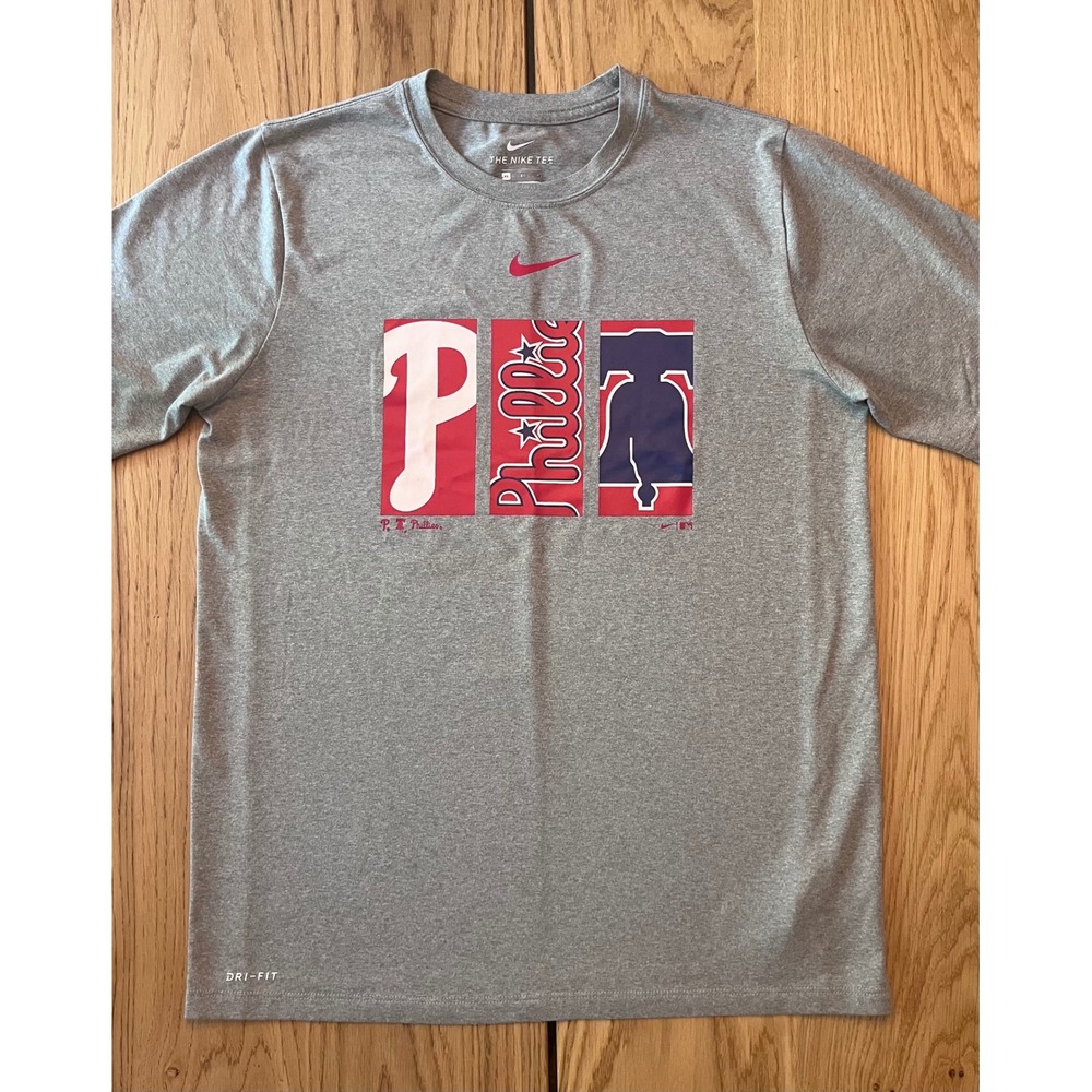 Nike Philadelphia Phillies Tee Kids‎ XL Gray Sporty MLB Baseball Shirt